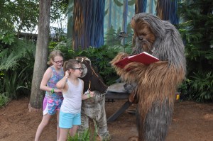 Chewbacca signs an autograph