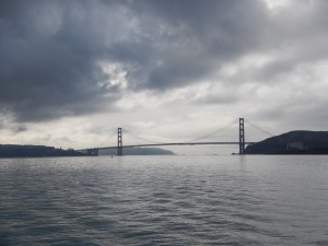 The Golden Gate Bridge from the ferry to Sausalito